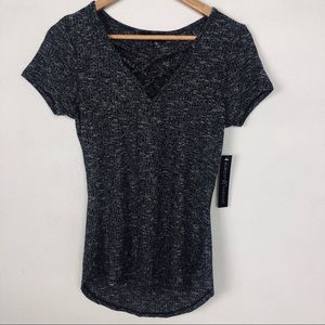 Almost Famous Top knit Criss Cross in front